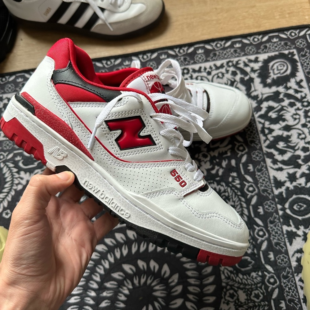 Size 9 - New Balance 550 White Team Red 2020